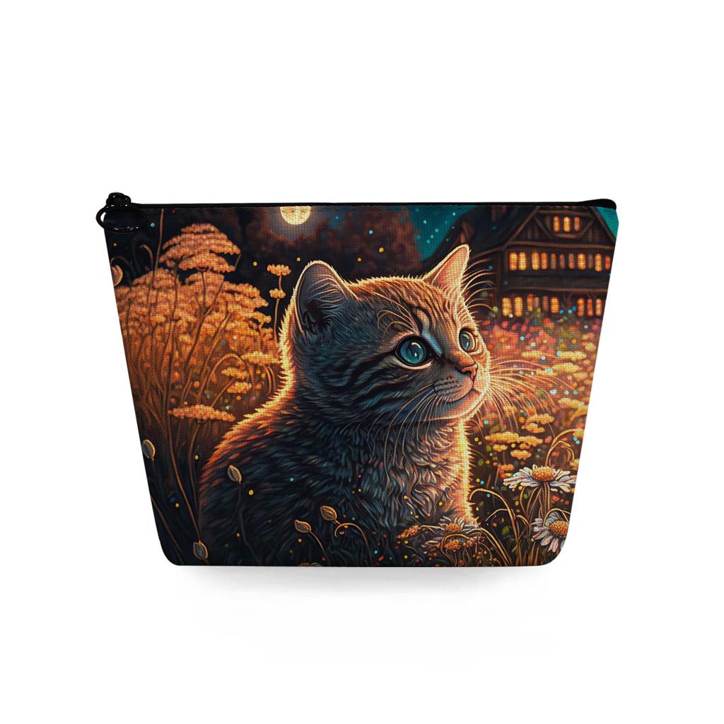Women Cat Print Cosmetic Bag Toiletries Organize Travel Storage Case 6771