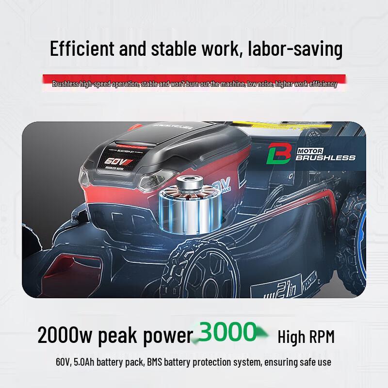 KAZZ Cordless Electric Push Lawn Mower CN plug (adapter included)