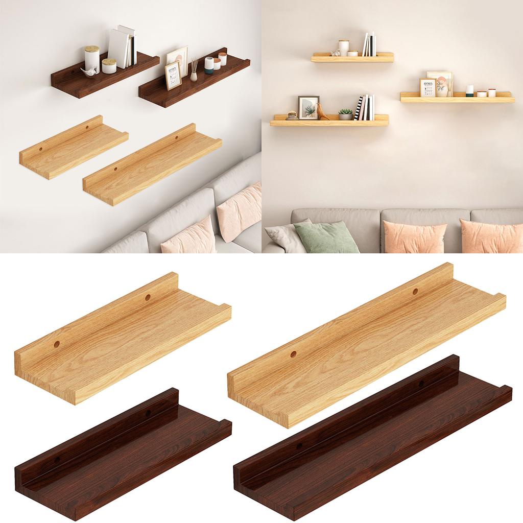 Wood Wall Mounted Shelf Bathroom Cosmetic Storage Stand Convenient Rack for Displaying Books and Decorative Items