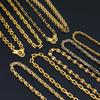 USENSET Men's Stainless Steel Chains Necklace Gold Color Handmade 18k Gold Plated Chains Individuality Zircon Gifts