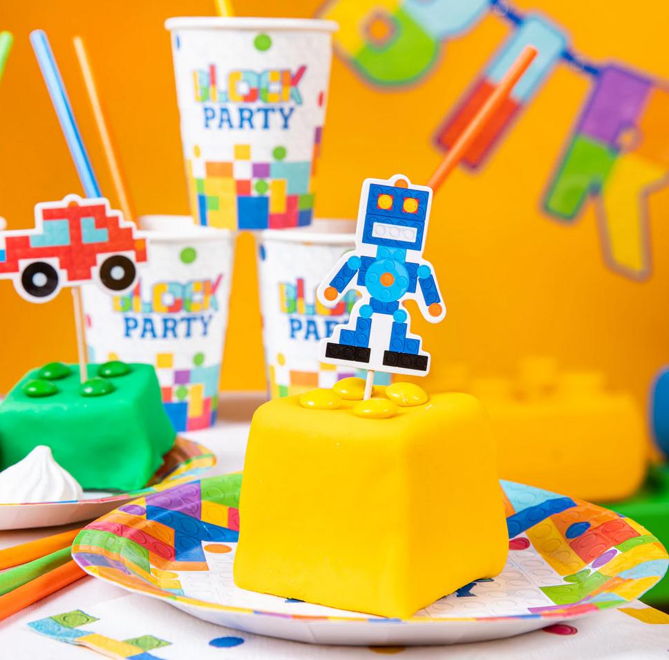 Toppery Na Tort Muffiny Klocki Urodziny Party 5Szt
