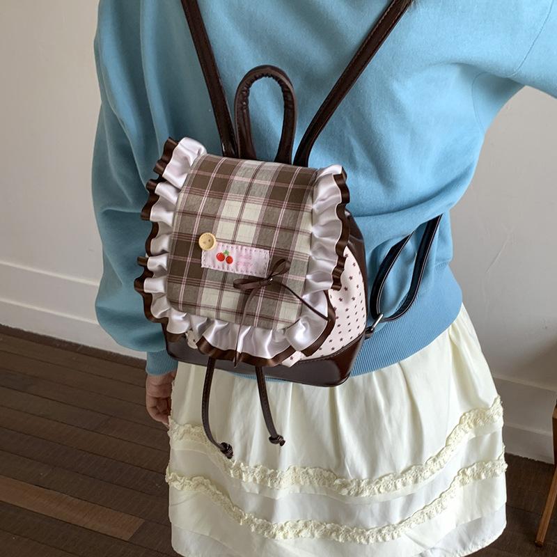 New large capacity cute versatile niche college backpack fashion campus new lace bow backpack women