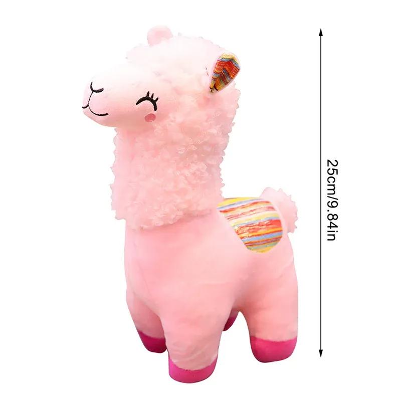 25cm Smile Alpaca Llama Plush Toy Plush Stuffed Animal Kawaii Cute Toy Cozy Throw Pillow Home Decoration for Kids Birthday Celebration Perfect Gift