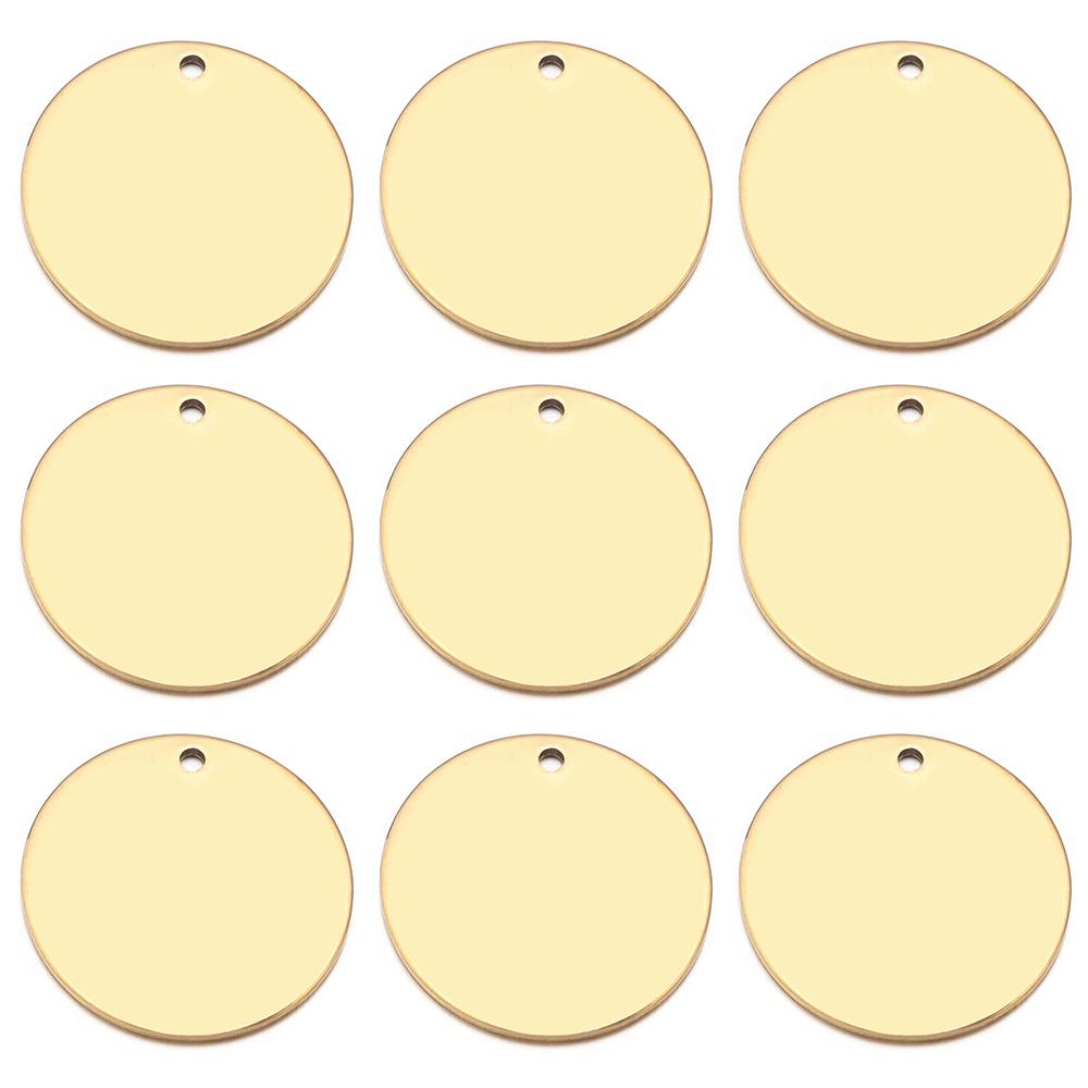 10-20pcs/lot Stainless Steel Blank Charms 6-40mm Round Engraved Pendant Tags for Jewelry Making DIY Necklace Bracelet Dog Tag