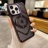 Luxury Hollow Heat Dissipation Magnetic Phone Case for iPhone 16 15 14 13 Pro max Camera Folding Stand Cover