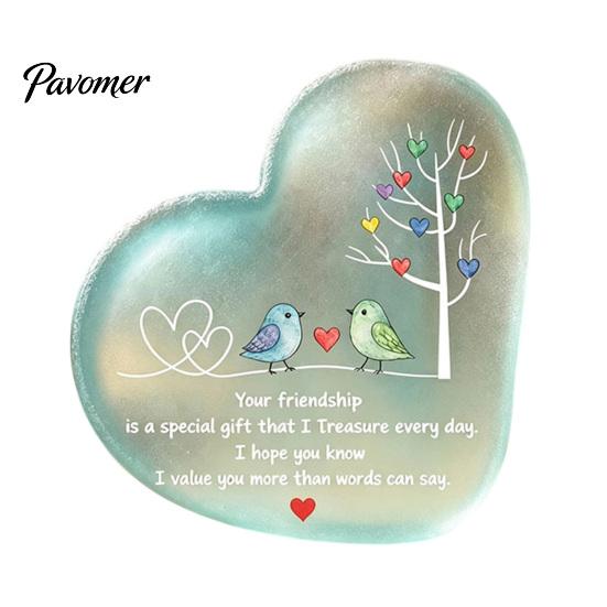 Sentimental Christmas Gifts for Besties Heart Ornament with Heartwarming Message, Best Friend Decorative Ornaments Car Keepsake, Acrylic Desk