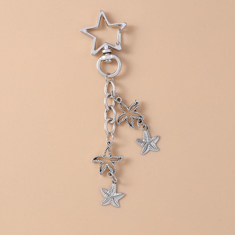 Fashion Starfish Shell for Women Men Car Key Pendant Accessories DIY Jewelry Gifts Bag Charm