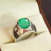 Emerald Oval Cut Gemstone With 925 Sterling Silver Ring For Men's #B5 JL375671230973