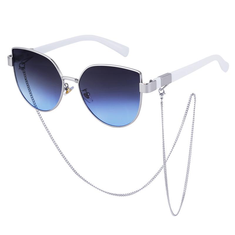Cat Eye Sunglasses Women'S High-End Necklace Sunglasses Sunscreen Sunglasses Women