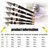 1.3-2.4m Portable Telescopic Fishing Rod and Spinning Fishing Reel Combos Set