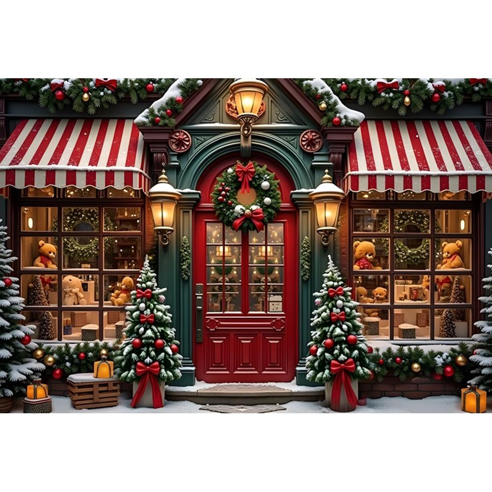 Christmas Candy Toy Store Christmas Tree Gift Theme Banner Background Birthday Party Decoration Photography Background Cloth 5
