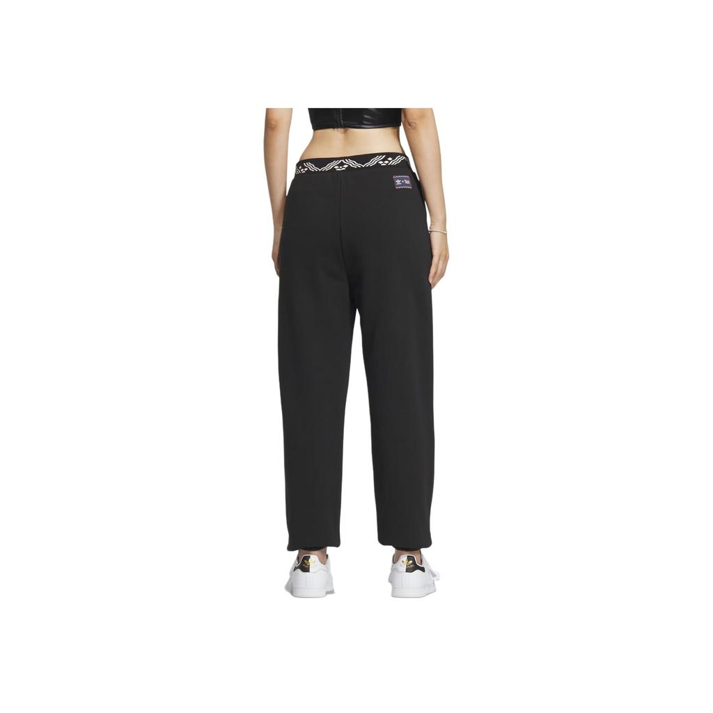 Adidas Originals X Feifei Ruan Collaboration FW23 Fleece Pleated Drawstring Knit Sports Pants Women Bottoms Black IX4239