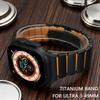 Titan Fluorelastomer Gummiband för Apple Watch Ultra 3 2 49mm Serie 10 11 46mm Rem för Iwatch 9 8 7 45mm 6 5 SE 3 44mm