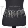 Tassels Waist Chain Elegant Rhinestones Belly Chain Body Jewelry For Stage Performances Prom Night Women Accessories