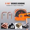 Pipe Tube Bender, 3/8" to 1" OD Manual Pipe Tube Bender with 7 Bending Dies, 180° Copper Aluminum Pipes Bending Tools for HVAC Air Conditioning