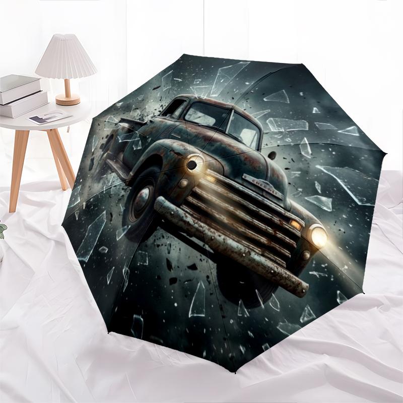1 Pezzo Ombrello Pieghevole Automatico - Fantasia Auto, Design Portatile e Pieghevole con 8 Stecche, Regali di Natale e Compleanno
