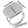Fashion DIY Drip Oil Rhinestone Round Oval Water Droplets Blank Settings Open Adjustable Stainless Steel Ring For Women Men Gift
