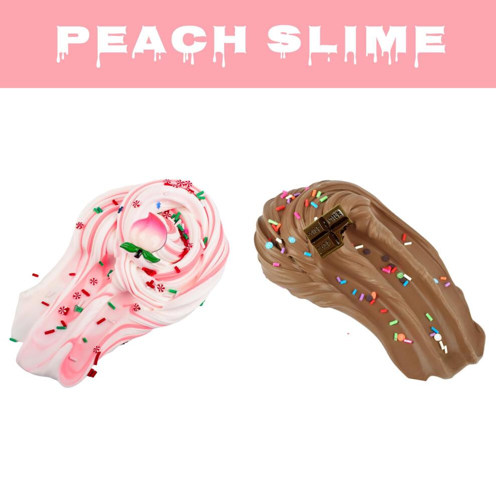 Scented Slime Kit with 7 Pack Butter Slimes,Dual Colored Peachybbies Slime Watermelon Charms,Super Soft and Non-Sticky,Stress Relief Toy Party Favors
