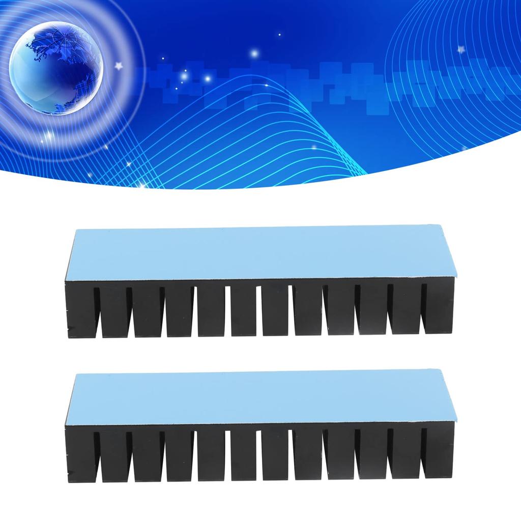 2-Piece Heatsink, Black Groove Heat Dissipation Plate, Cooling Fins, Aluminum, Thermal Runaway Prevention, Heat Dissipation Module, 120x40x20mm,