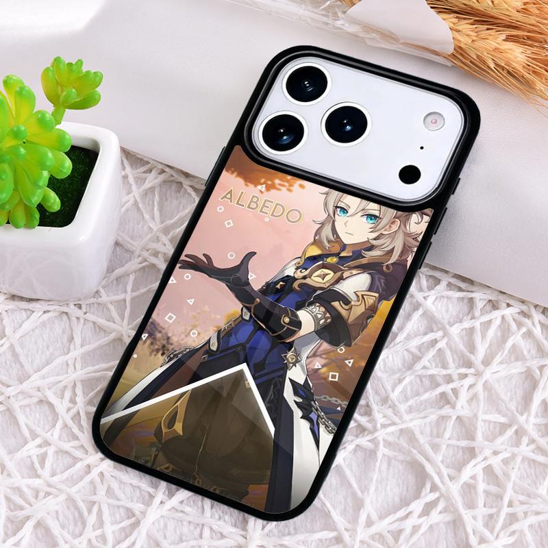 Genshin Impact Albedo Phone Case for iPhone 17 Air 16 15 11 12 14 13 Pro Max Shockproof Cover