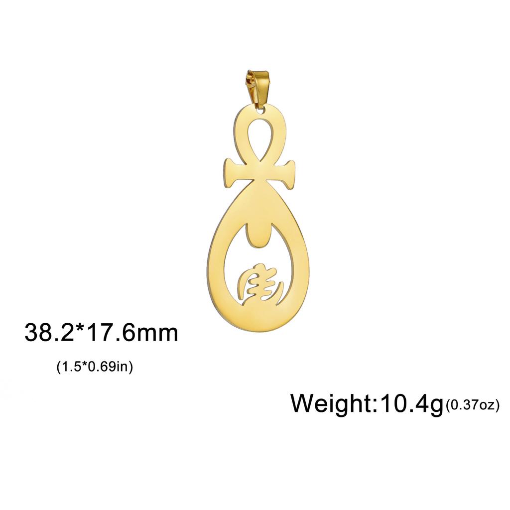 LIKGREAT Egyptian Ankh Cross Egypt Eye Pendant for Necklace Earrings Stainless Steel Eye of Horus Charms for Jewelry Making DIY