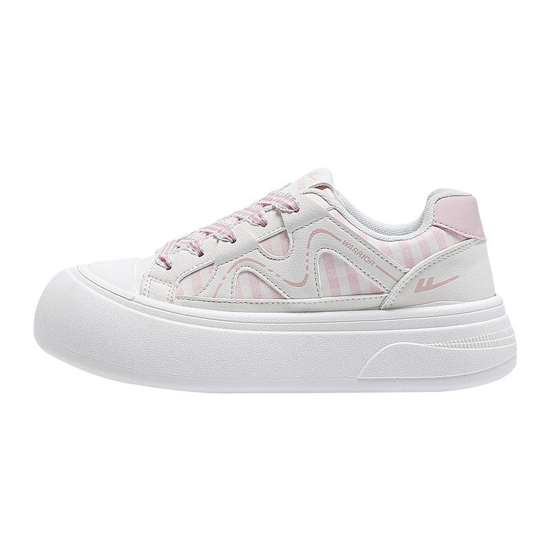 Lemon Yellow Thick Baseplate Shoes Versatile Lace-up Plaid Comfortable Big Head Shoes Cute Casual Autumn Women's Shoes