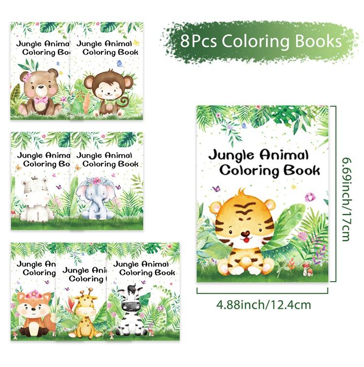 Children's Coloring Books Jungle Animal Mermaid Construction Vehicle Unicorn Drawing Book School Early Education Stationery Toys