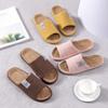 Fashion Breathable Flax Slippers Women Men Indoor Mute Slipper Anti-slip Lovers House Floor Shoes Soft  Ladies Summer Home Slides