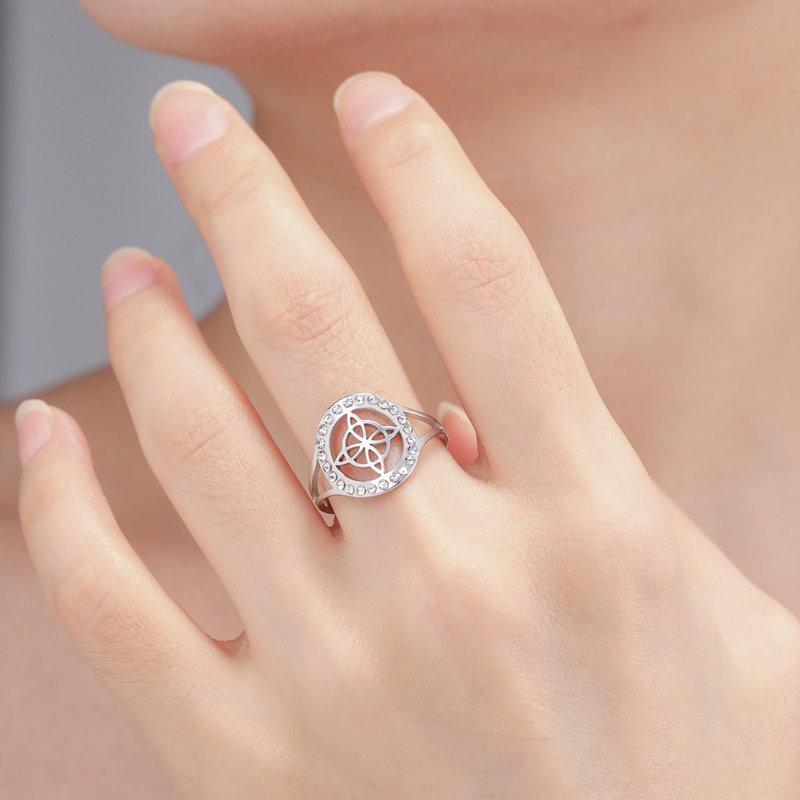 Miko Adjustable Stainless Steel Point Drill Open Ring - Versatile Hot-Selling Jewelry