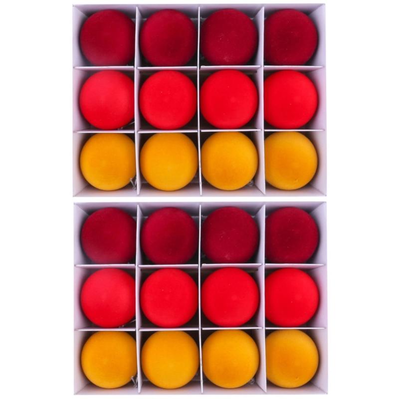 

24Pcs Christmas Tree Hanging Pendant Flocking Ornaments for Seasonal Decoration Colorful Shatterproof Velvets Sphere