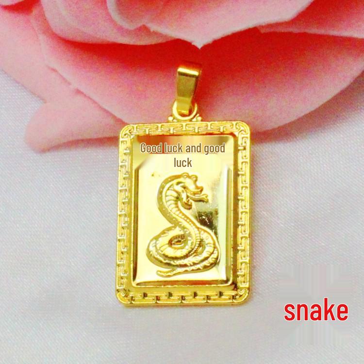 Wisiorek Dwanaście Znaków Zodiaku Wietnamskie Piaskowe Złoto - Biżuteria Platerowana Złotem Mosiężnym - Fabrycznie Nowy Dostępny.