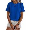 Elegant Spring Summer Womens T Shirt With Ruffle Sleeve Made From Polyester For Office Wear