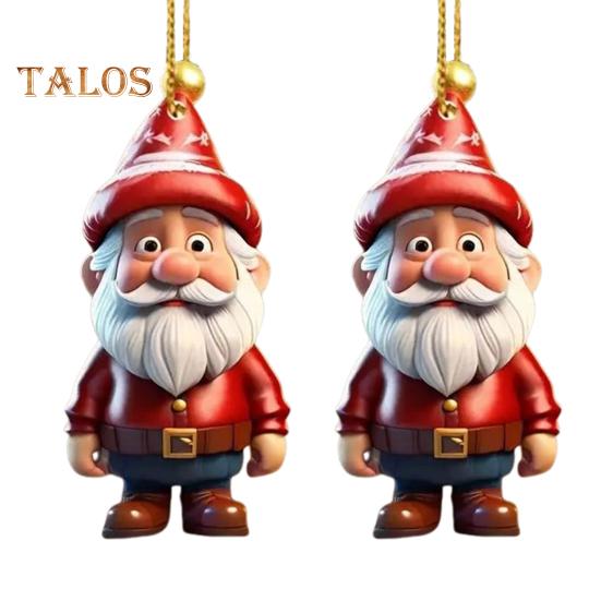

1 пара мультяшных фигурок, подвеска, легко подвешиваемая, акриловые рождественские украшения, красочная многоразовая подвеска для праздничного домашнего декора, рождественская елка E