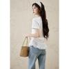 M Xiu Women's Lace Hem Slim-Fit T-Shirt