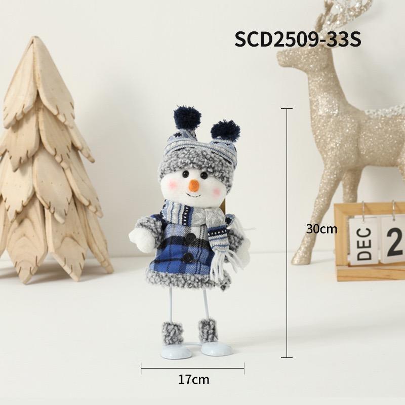 HOMZY Christmas Snowman Doll Plush Toy Stuffed Snowman Figurine Xmas Ornaments for Home Decorations Tabletop Centerpieces