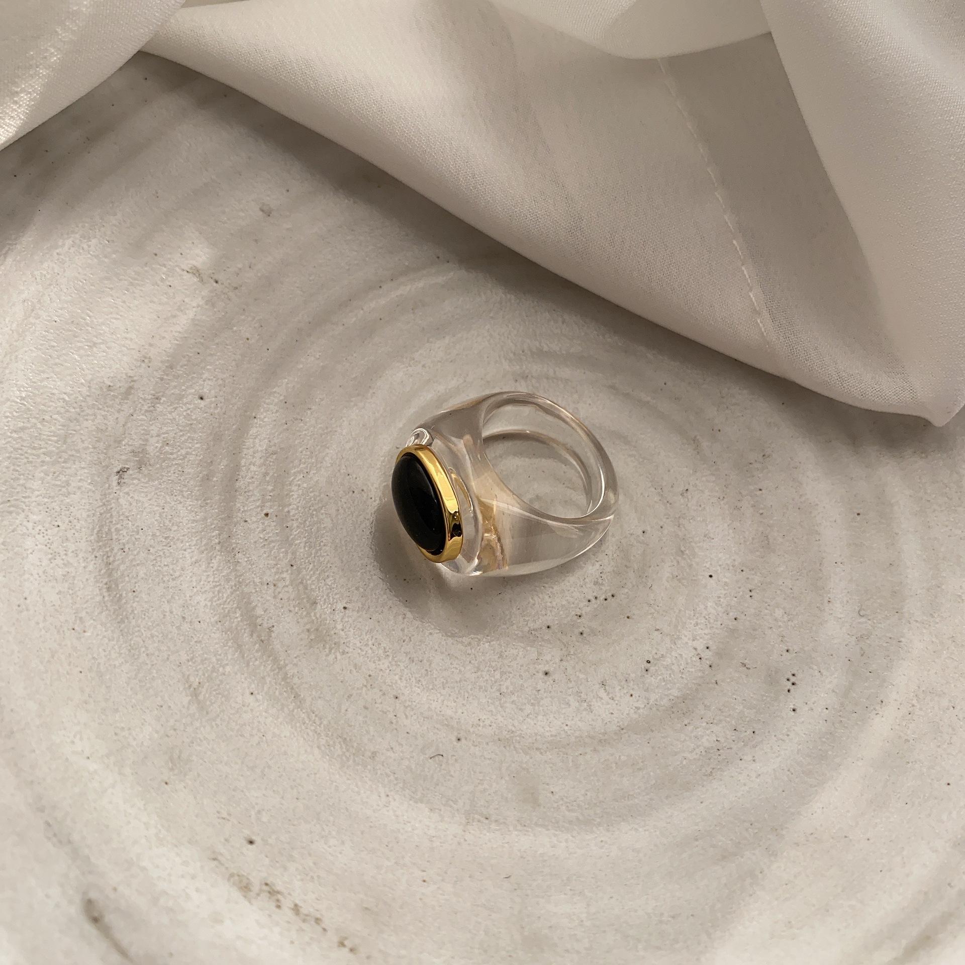 Французский Романтический Стиль Нишевый Дизайн Темперамент Блогер С Высоким Чувством Кольцо Ретро Простое Смола Коричневое Кольцо