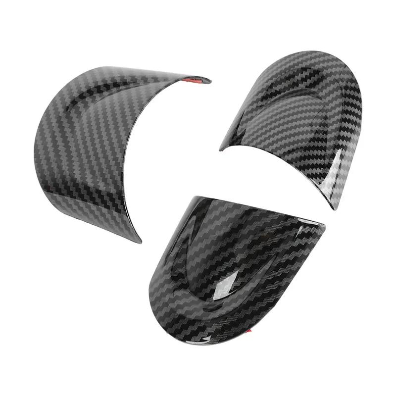 3Pcs/Set Car Steering Wheel Trim Carbon Fiber Look Interior Cover Sticker for Mini Cooper R54 R56 Clubman R55 Crossover R60