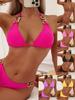 2022 European & American Solid Color Triangle Bikini - Sexy Women's Two-Piece Swimsuit