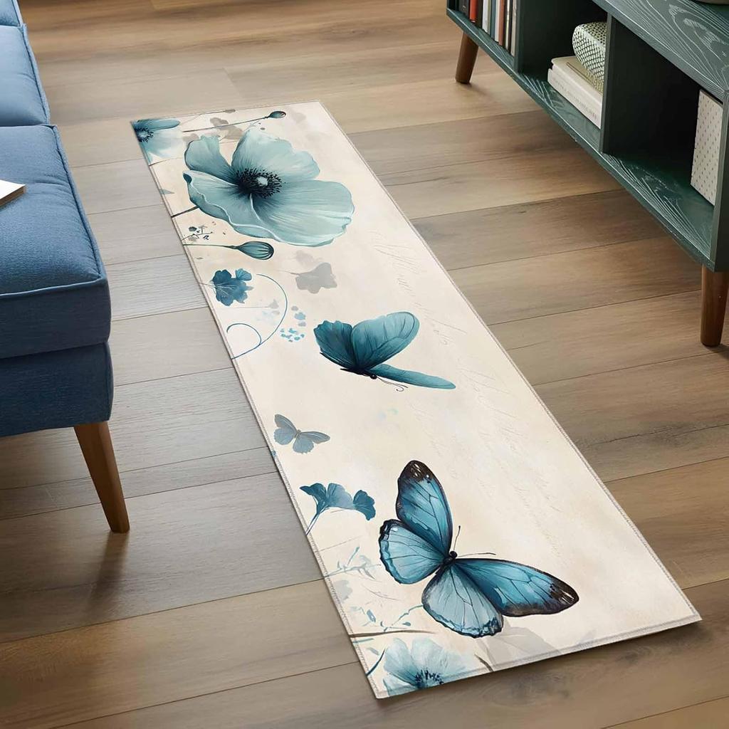Bohemian Blumenläufer Teppiche Buntes Blumenmuster Teppich Frisches Natürliches Design Lange Bodenmatte für Schlafzimmer Küche Waschküche Dach