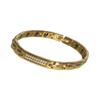 Korean Style Rose Gold Rhinestone Couple Bracelet with Curved Stainless Steel Piece