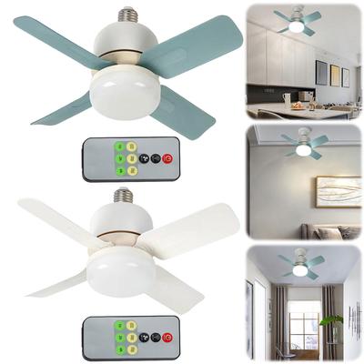 Ventilateurs de Plafond à Douille E27 avec Lumières avec Télécommande 14W LED Plafonnier Blanc Ventilateur de Plafond Salon Bureau Usage Domestique