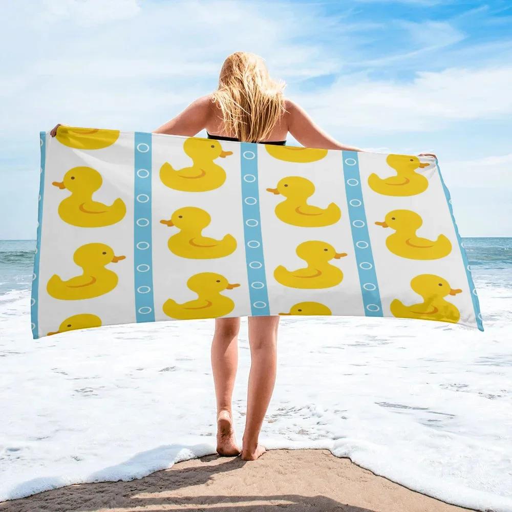 Quirky Duck Bath Towel - Fun Emoji Design, Soft Absorbent, Perfect for Summer Fun, Adds Humor to Your Beach Days