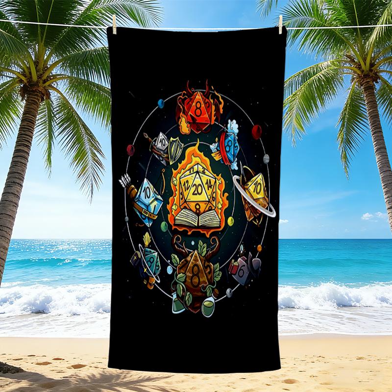 1Pc Dungeons Dragons Fantasy Beach Towel, Quick Dry, Multi-Use for Beach Pool Gym Yoga Home Travel, Christmas, Halloween, Xmas Gift M928487