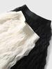 2026 Summer Elegant High Waist Mesh A-line Skirt with Wave Pleats for Women