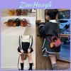 Kids Solid Color Leopard Print Shoulder Bag With Sanded Material For School And Daily Use