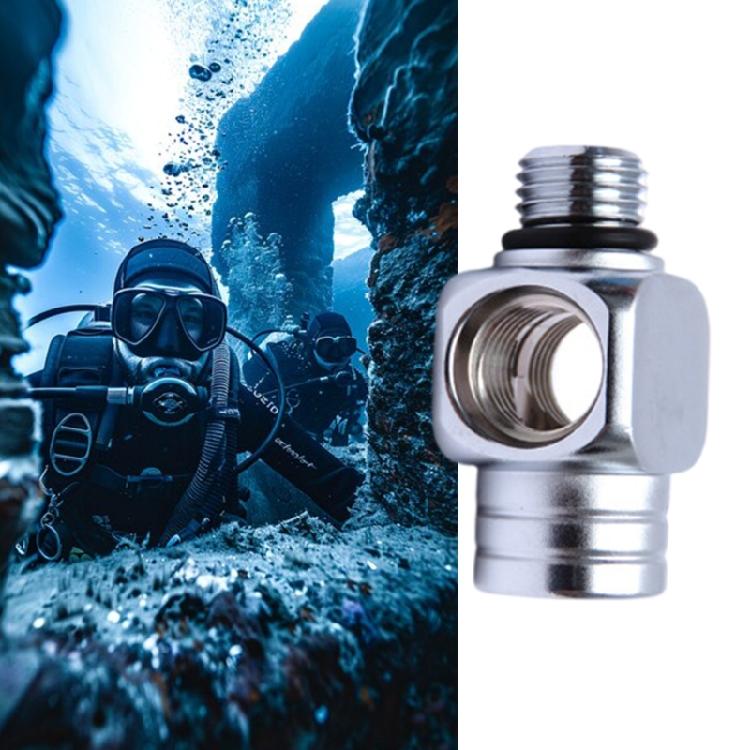Scuba Dykning Dyk Kayaker Första Steg Högtryck 1 till 3 7/16 Adapter 3-vägs splitter för Scuba Dykning & Snorkling