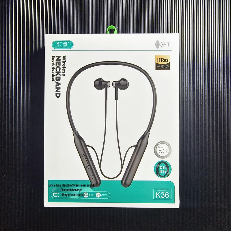 Wireless In-ear Sports Neckband Bluetooth Earphones with Packaging Box