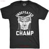 Herren Undefeated Toilettenverstopfungs-Champion T-Shirt Lustiger Dump Neuheit Vintage Gewaschen Bequem Weich Unisex Vielseitige Mode