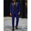 European & American Men's Business Casual Slim Fit Suit Set - Wedding Groom Two-Piece Outfit