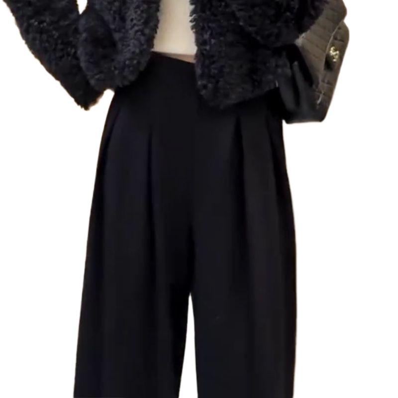 High-Waisted, Wide-Leg Pants: Slimming, Hip-Covering Style for Spring & Autumn
